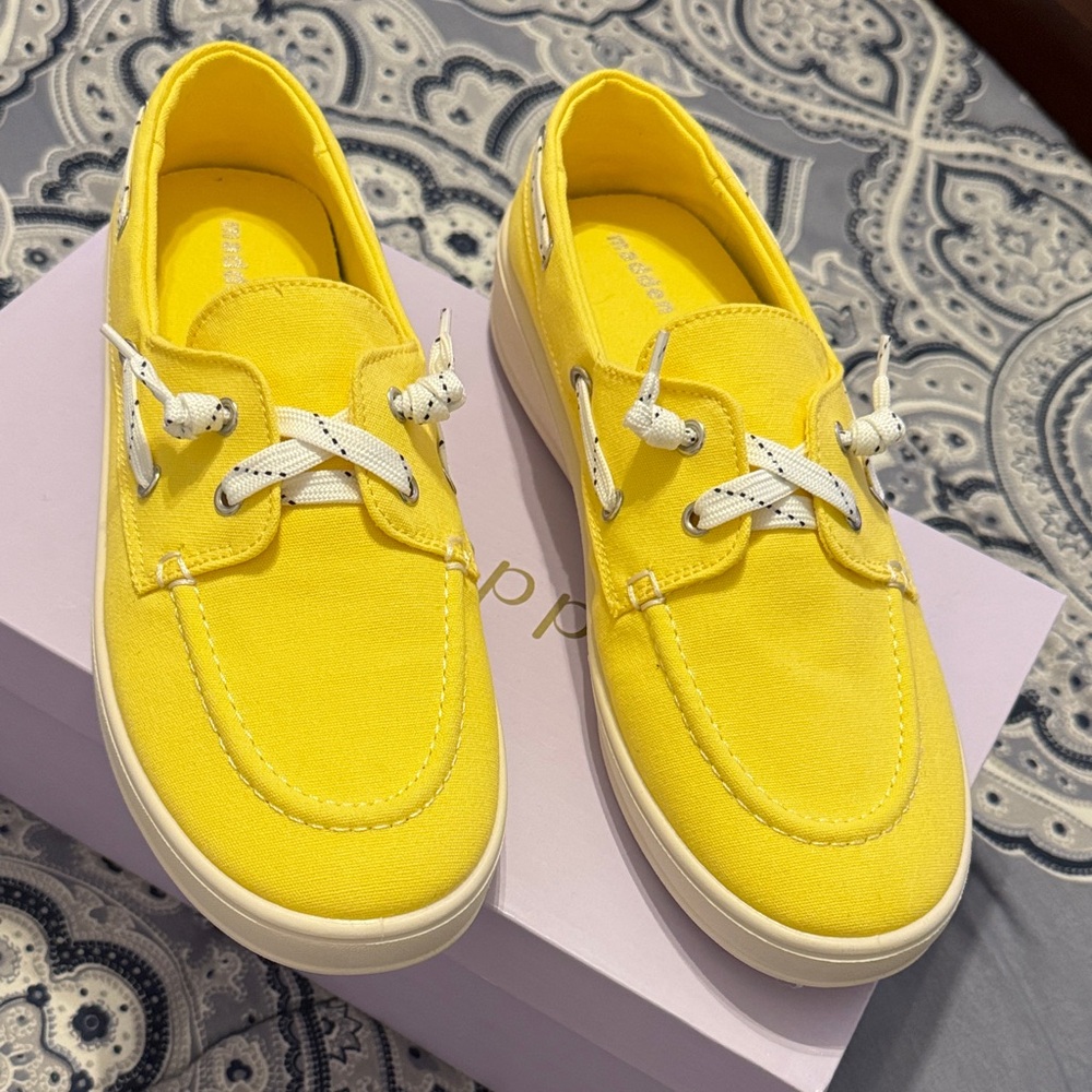 Madden Girl Yellow Canvas Boat Shoes